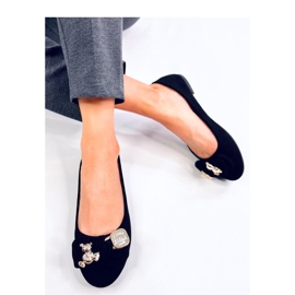 Fekete velúr balerinák mackóval 1