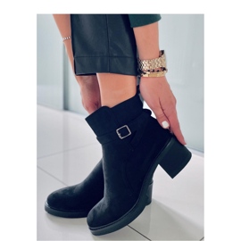 Aretha Fekete széles sarkú bokacsizma - Inello 2