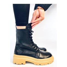 Fűzős bokacsizma védővel fekete 1