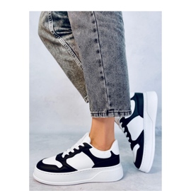 Női magas talpú tornacipő Fekete fehér 1