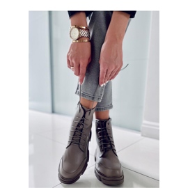 Coley Olive fűzős bokacsizma - Inello zöld 1