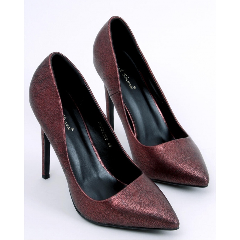 Leda Red női szemcsés magassarkú - Inello piros 1