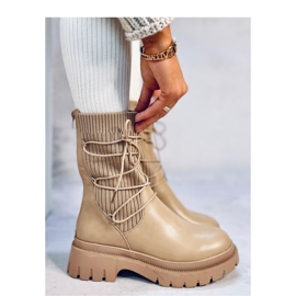 Willet Khaki zoknis bokacsizma - Inello bézs 2