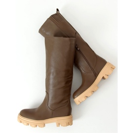 Khaki QT21P Army Green csizma vastag talppal - Inello zöld 1 Khaki QT21P Army Green csizma vastag talppal - Inello zöld 1