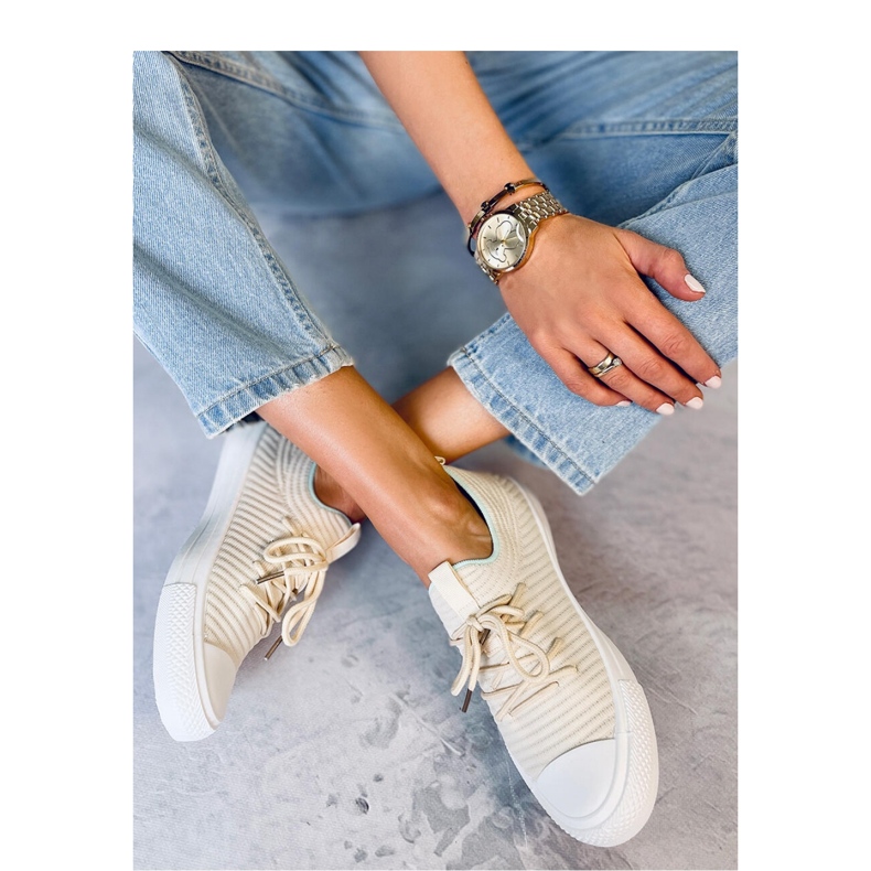 Bruni LT.BEIGE női zoknis tornacipő - Inello bézs 1