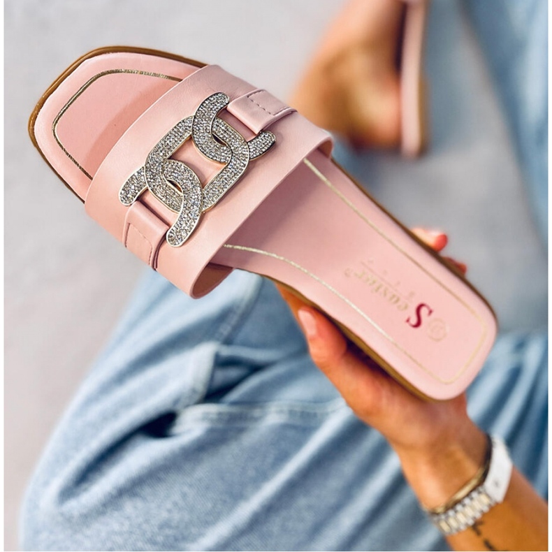 Mille Pink strasszos flip-flop szandál - Inello rózsaszín 1