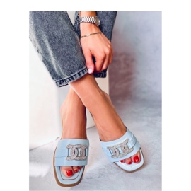 Mille Blue strasszból készült flip-flop szandál - Inello kék 1