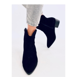 Női velúr cowboy csizma Poirot Black - Inello fekete 2