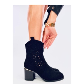 Antares Fekete velúr áttört cowboy csizma - Inello 1