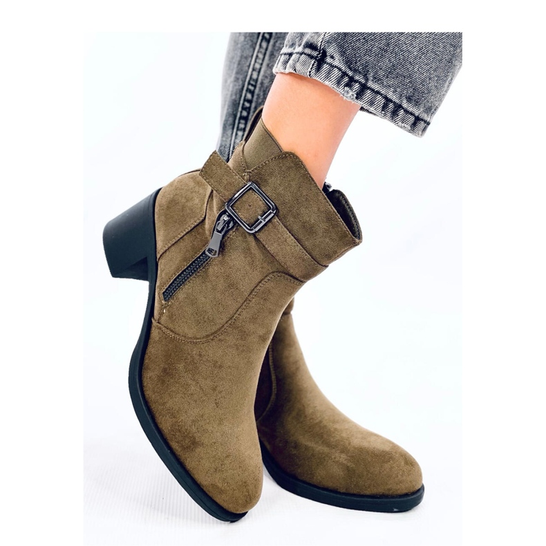 Klasszikus magas sarkú bokacsizma Irving Green - Inello zöld 2