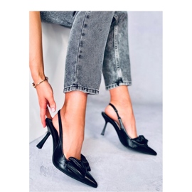 Deluna Fekete nyitott sarkú tűsarkú - Inello 2