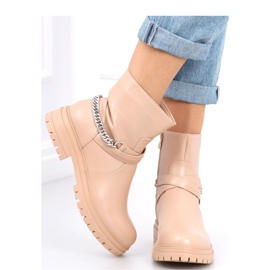 Cindy Nude láncos bokacsizma - Inello bézs 2