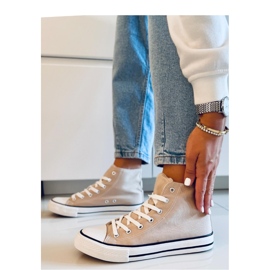 Jude Khaki magas szárú vászon tornacipő - Inello bézs 1