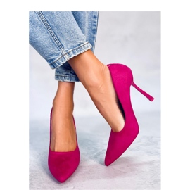 Camerin Fuchsia női velúr magassarkú - Inello rózsaszín 1