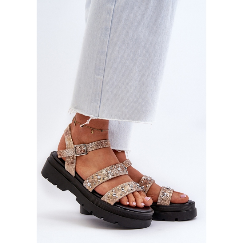 Step in style Arcida modell szandál 100-396 arany/bézs - Lépjen stílusosan 1