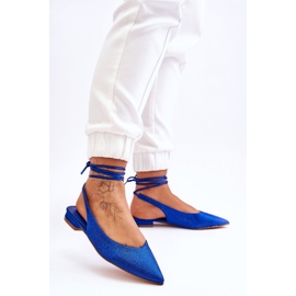 Női kék fűzős balerinacipő 1