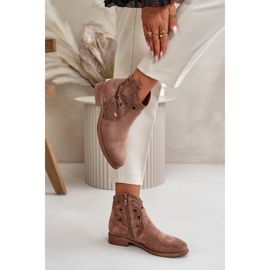 S. BARSKI Női csizma áttört felsőrésszel S.Barski barna 2