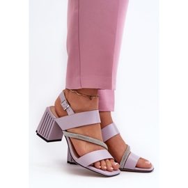 Lila színű női magassarkú szandál ibolya 1