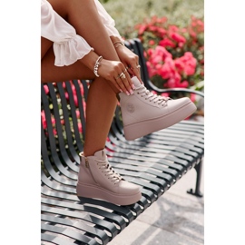 Vinceza Bézs színű női platform tornacipő 1