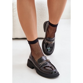 S.Barski Elegáns női fekete mokaszin 1