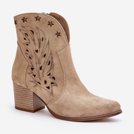 Step in style Lewski modell 3613 bézs velúr csizma - Lépjen stílusosan 2