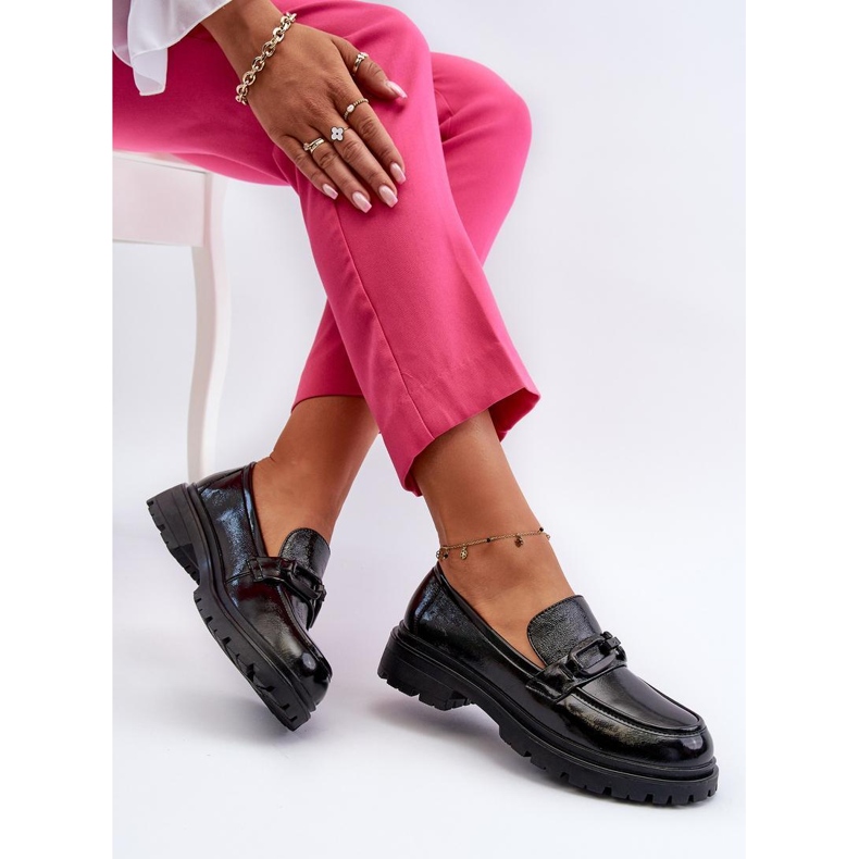 Step in style Mokaszin modell Imbleria 66616 fekete lakk - Lépj stílusosan 2