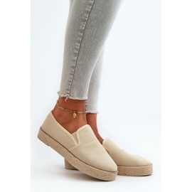Női espadrillák bézs platformon 1