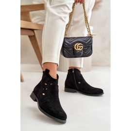 Női csizma áttört felsőrésszel S.Barski Fekete 1 Női csizma áttört felsőrésszel S.Barski Fekete 1