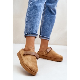 Női Camel platform papucs barna 1