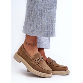 S.Barski Barna női lapos mokaszinok 1