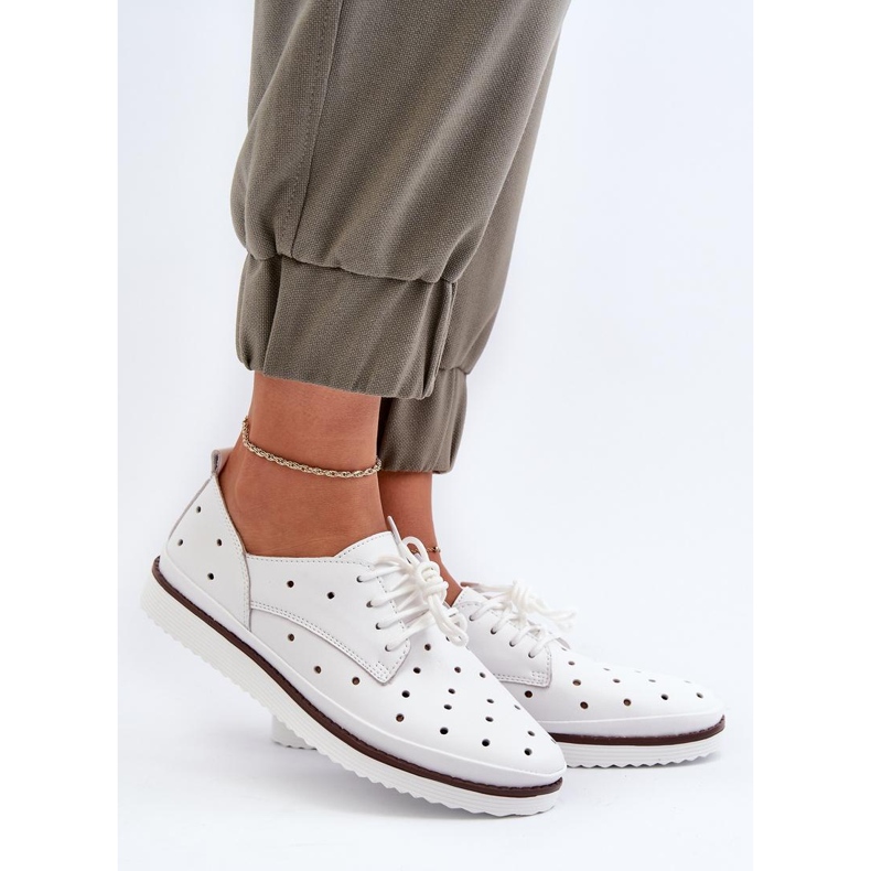 S.Barski Fehér női bőr cipő 1