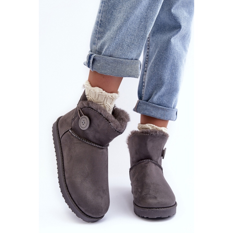 Női hócsizma a szürke platformon 1