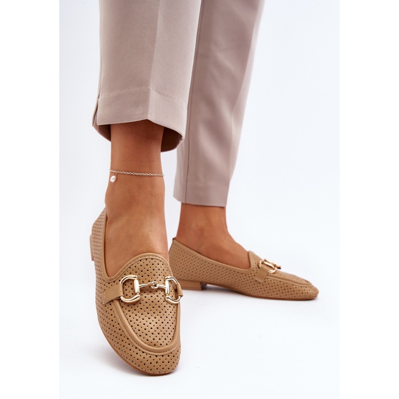 Teve női lapos mokaszinok barna 1