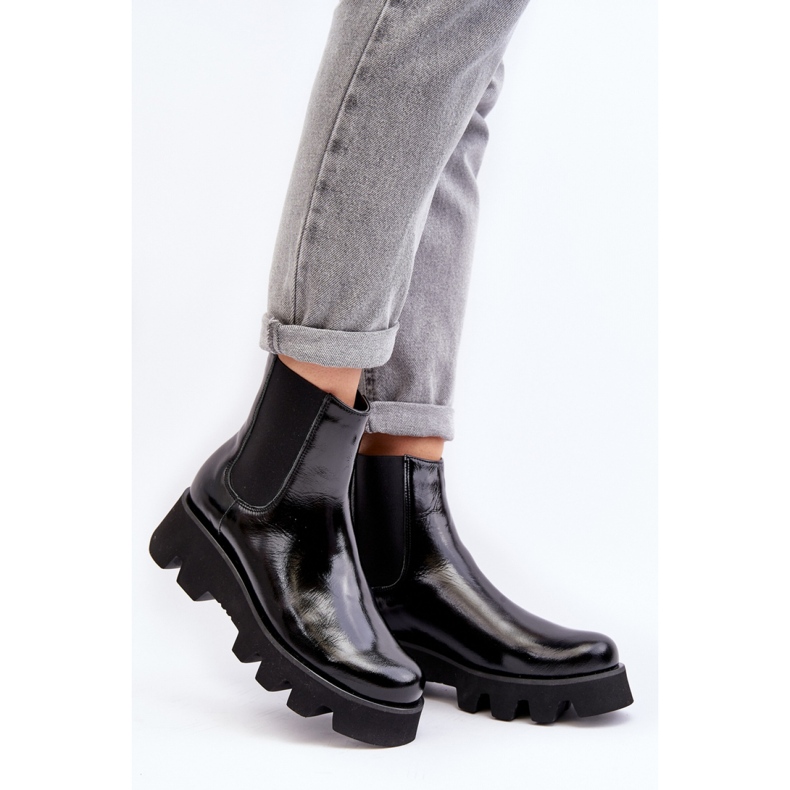 Laura Messi Fekete női lapos bokacsizma 1