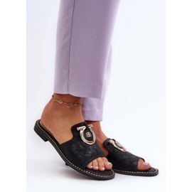 Női papucs S.Barski Fekete díszítéssel 1