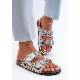 S.Barski Díszített női papucsok ezüst csatokkal 2