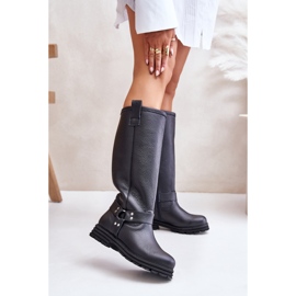 Step in style Lewski 3615 modell fekete bőr csizma - Lépjen stílusosan 1