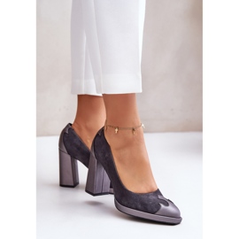 Laura Messi Grey magassarkú pumpák szürke 1