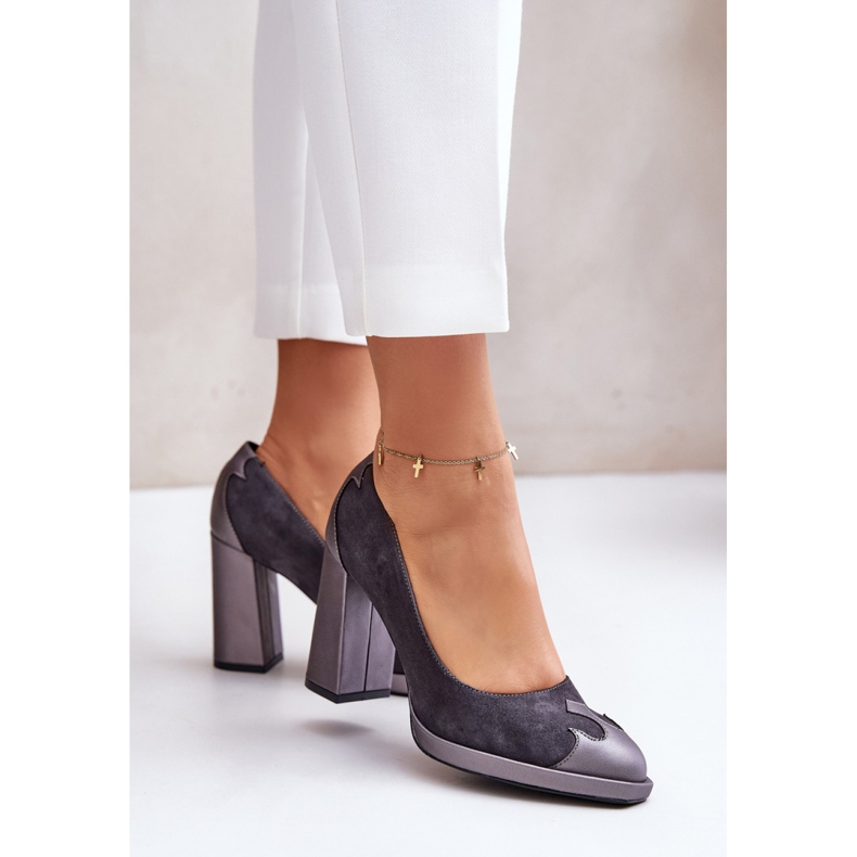 Laura Messi Grey magassarkú pumpák szürke 1