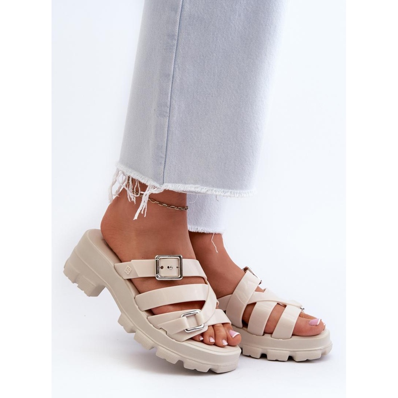 Zaxy Light Beige női magas sarkú papucs bézs 1