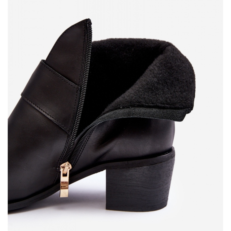 Női alacsony sarkú bokacsizma Fekete 2