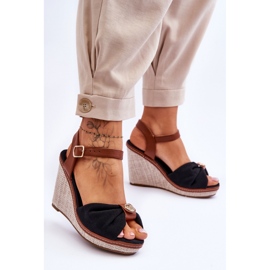 Női fekete ékszandál 1