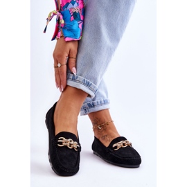 Női velúr bebújós mokaszin fekete 1