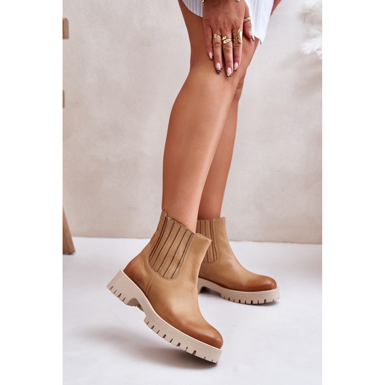 Lewski Brown női felbújós bokacsizma barna 1