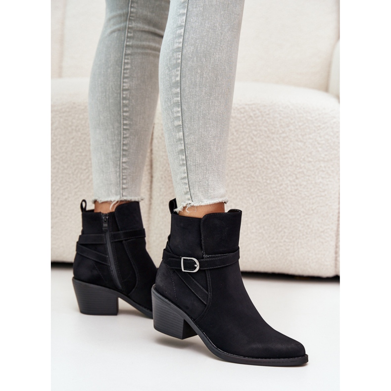 Fekete magas sarkú cowboy csizma 1