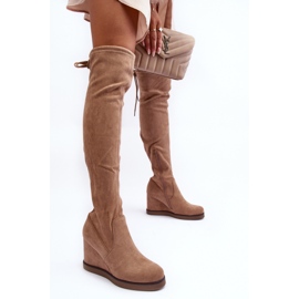 Step in style Térdig érő csizma Mephal NS362P bézs velúr modell - Lépj stílusosan 2