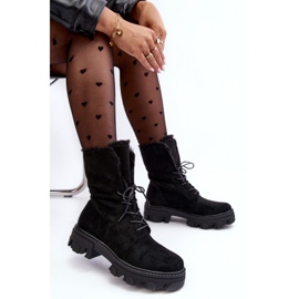 PS1 Női velúr dolgozók bundával, fekete 1