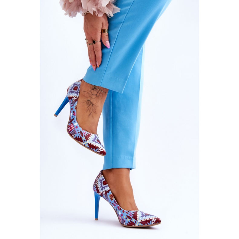 Step in style Magas sarkú cipő Lewski modell 2659 kék/piros - Lépjen stílusosan sokszínű 2