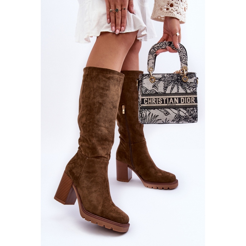 Step in style Virdana H8-518 olíva színű velúr típusú csizma - Lépjen stílusosan zöld 2