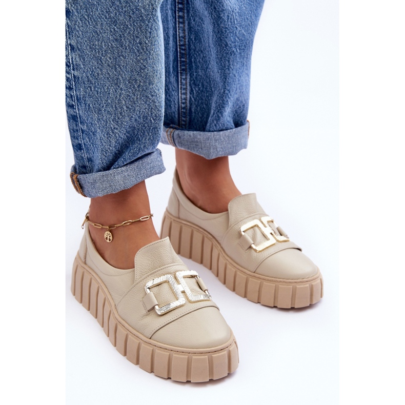 Step in style Cipők Lewski 3398 Bézs Fényes dekoráció - Lépjen stílusosan 1